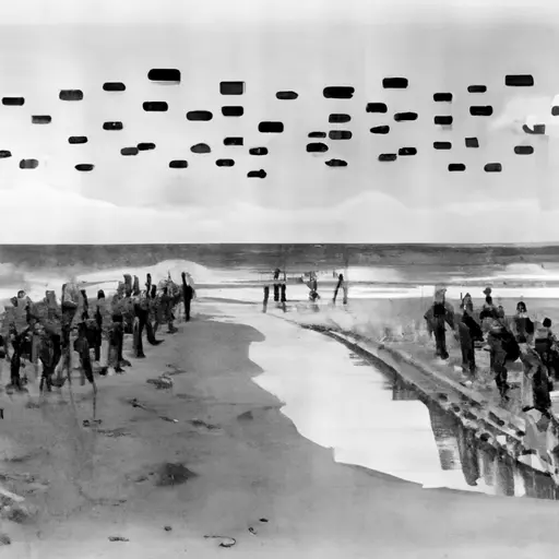 A picture of soldiers landing on a beach during the invasion