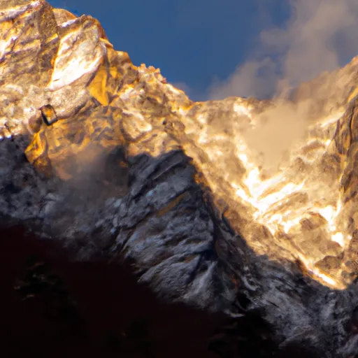 A picture of a snow-capped mountain