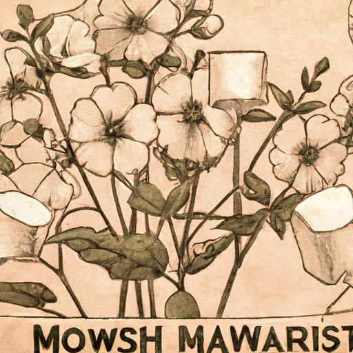 "Vintage illustration of marshmallow plant with marshmallows"