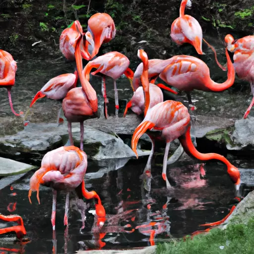 A picture of a flock of flamingos in the wild