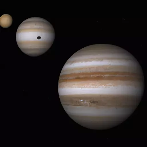 A picture of Jupiter's four largest moons