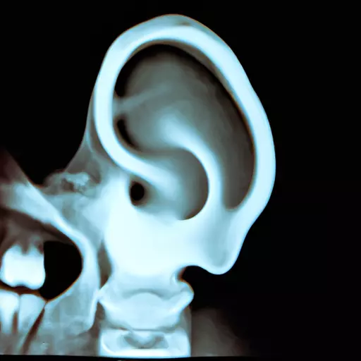 A picture of X-ray of the human ear