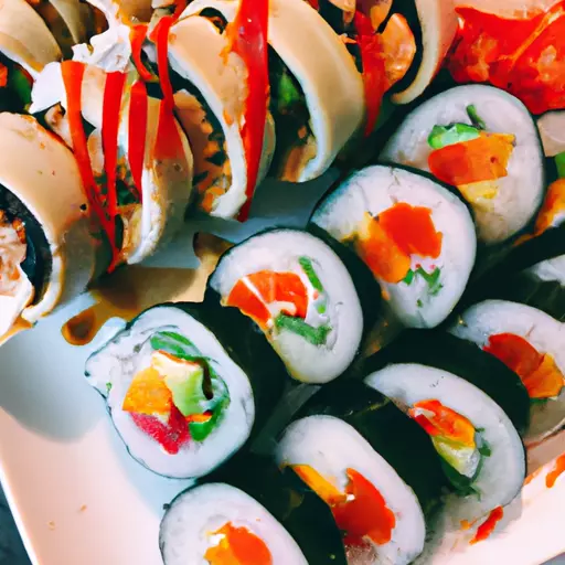 A picture of a sushi platter