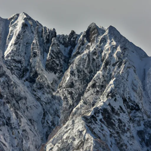 A picture of a snow-covered peak