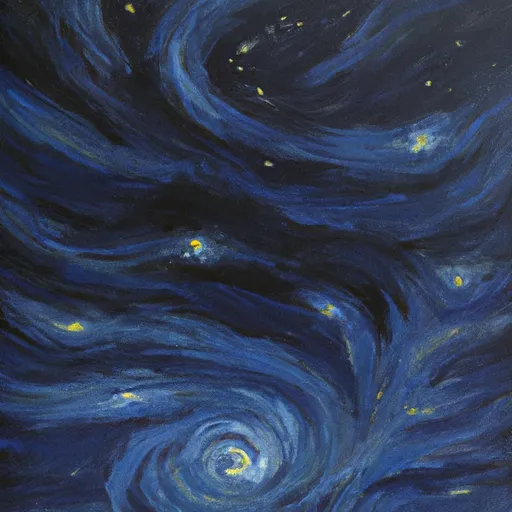 A painting of a swirling night sky