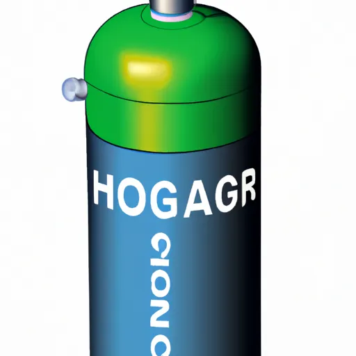 A picture of a hydrogen gas cylinder