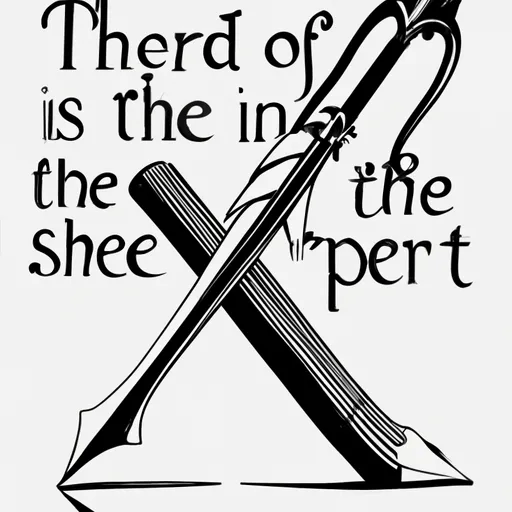 "The pen is mightier than the sword" depicted using symbolic illustrations