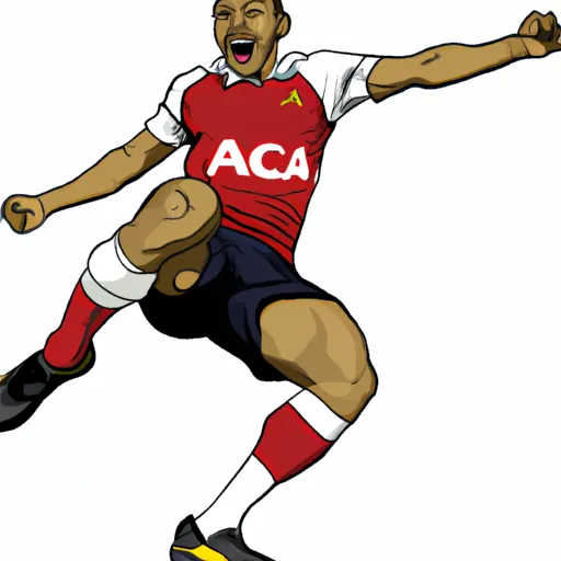 "Arsenal football player celebrating a goal against Tottenham Hotspur"