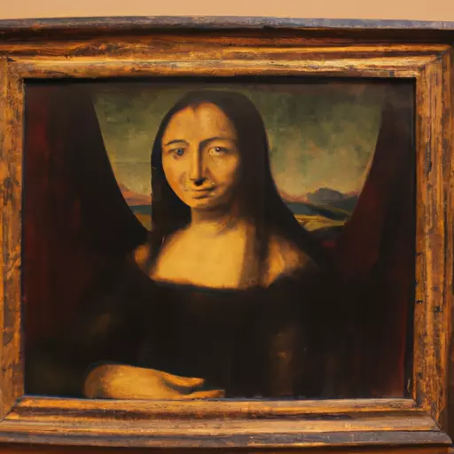 A picture showing the Mona Lisa painting