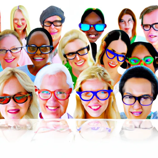 "Diverse group of people around the world wearing glasses"