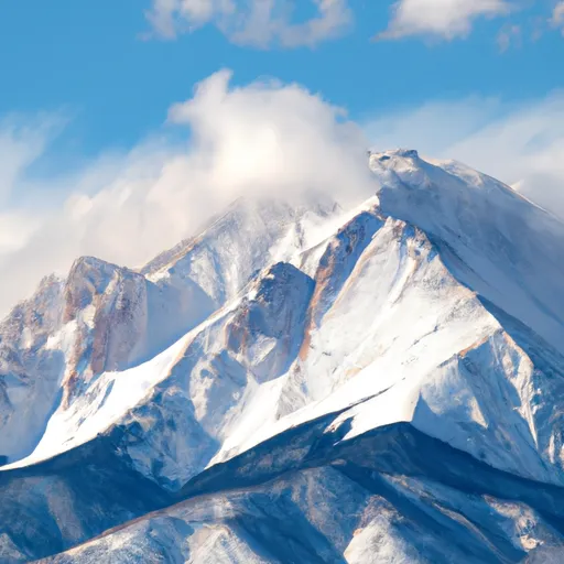 A picture of a mountain peak covered in snow