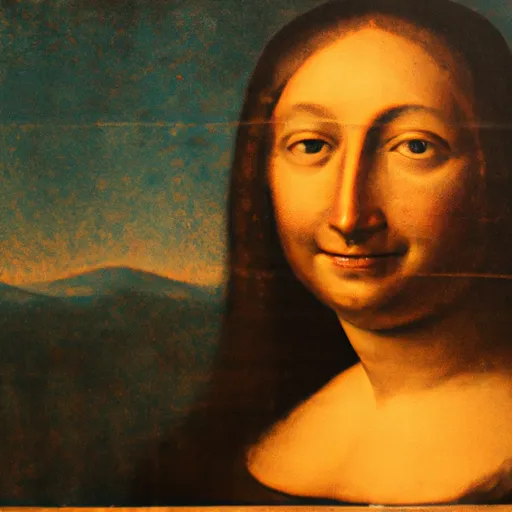 A picture of the Mona Lisa painting without revealing the answer