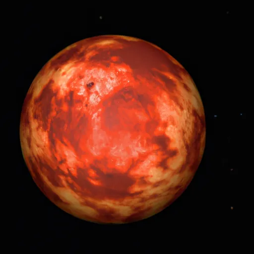 A picture of a red planet in space