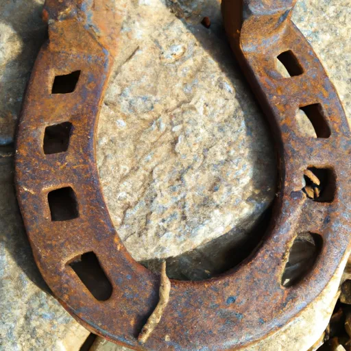 A picture of an iron horseshoe