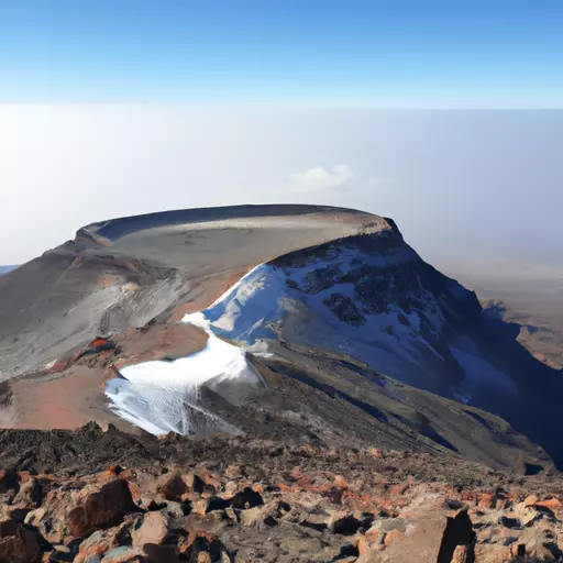 A picture of the summit of Mount Kilimanjaro in Tanzania