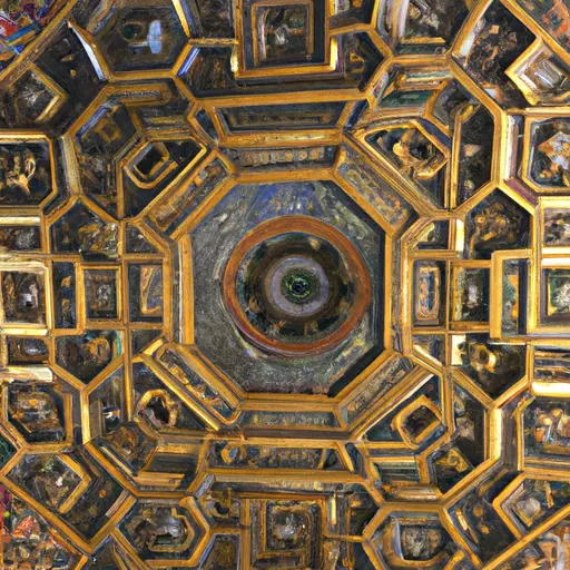 A picture of the ceiling of the Sistine Chapel