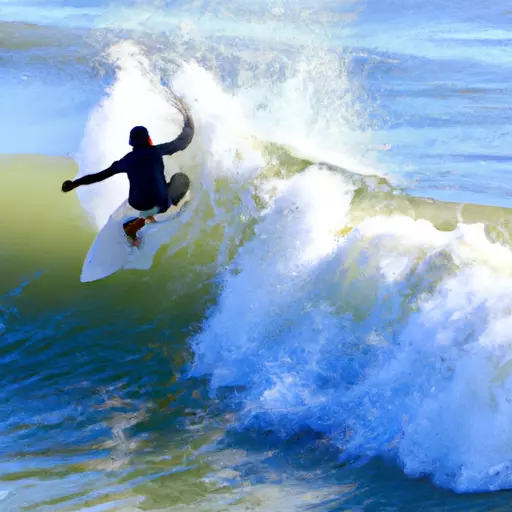 A picture of a surfer catching a wave