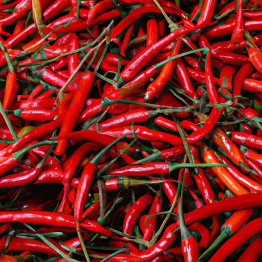 A picture of a pile of red chilli peppers