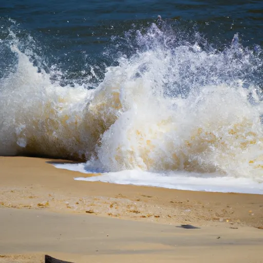 A picture of waves crashing on a beach