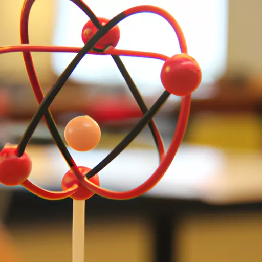 A photo of an atom model