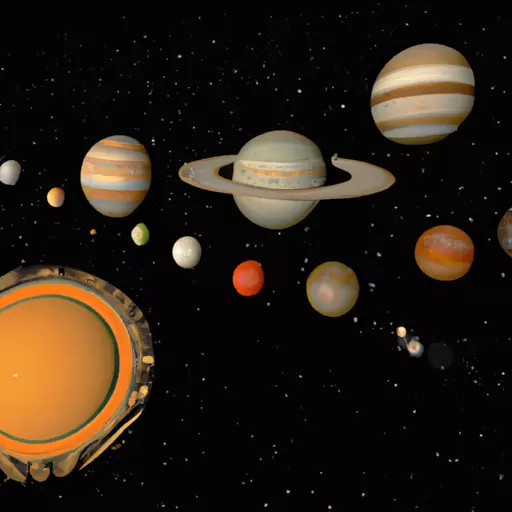 A picture of an artist's impression of our solar system