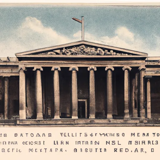 "Vintage postcard of the British Museum and its first branch institution"