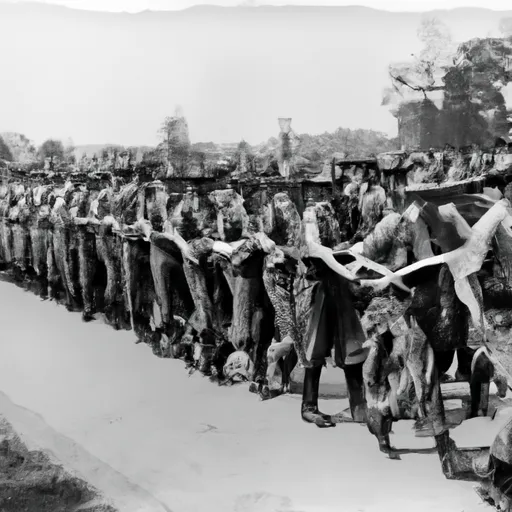 A picture of soldiers marching during World War II