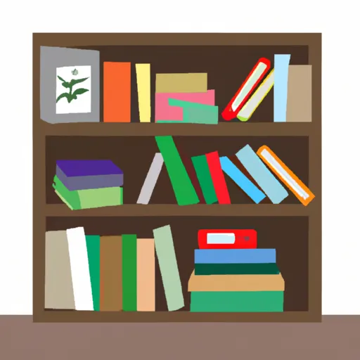 A picture of a bookshelf with various books