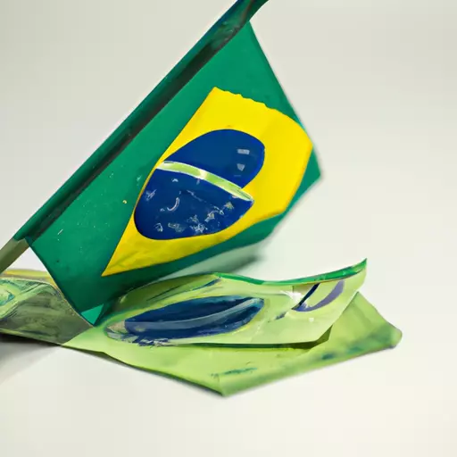 A photo of money with a Brazilian flag