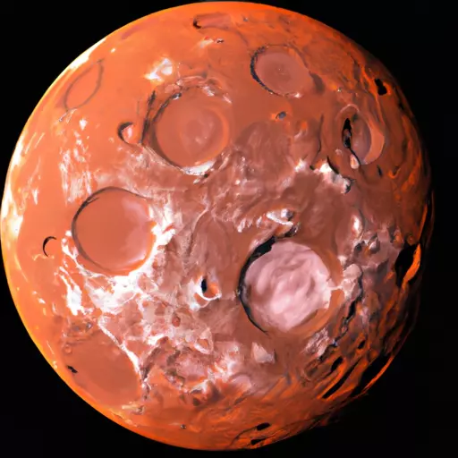 A photo of a red planet with craters