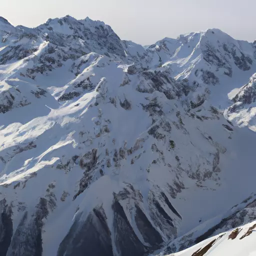 A photo of snowcapped mountain peaks