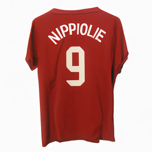 "A vintage Liverpool football jersey with number 9 on the back"