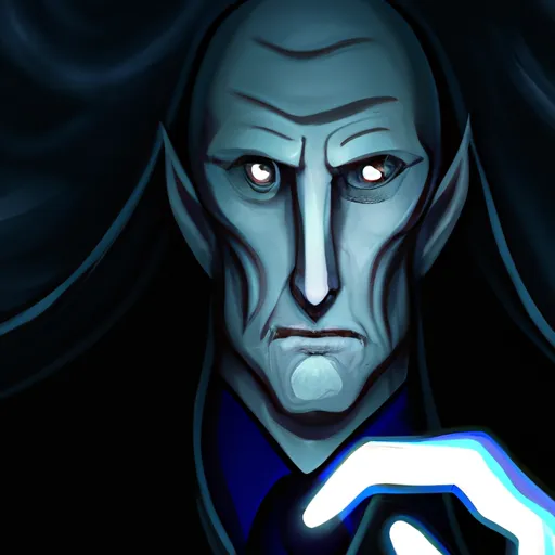 "Dark and menacing illustration of Voldemort from Harry Potter series"