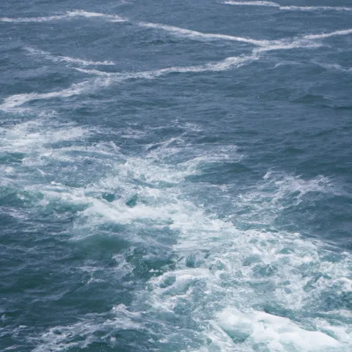 A picture of a vast blue ocean with crashing waves