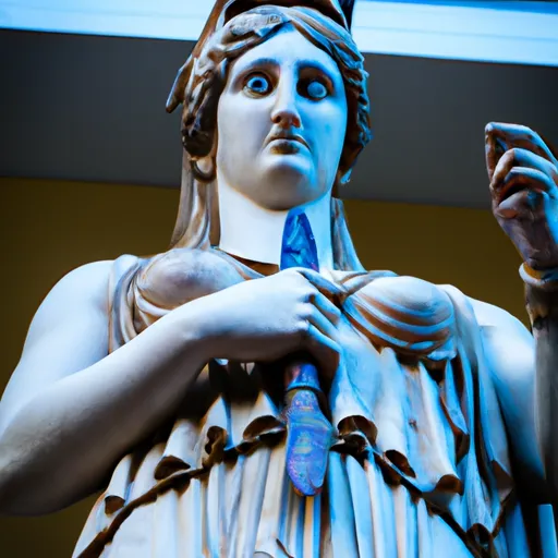 A picture of a statue of the goddess Athena