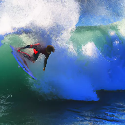 A picture of a surfer on a big wave