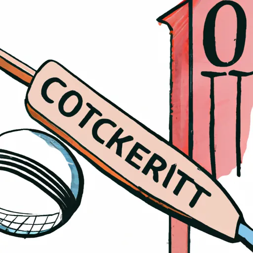 "A cricket bat and ball with score notations showing a century"