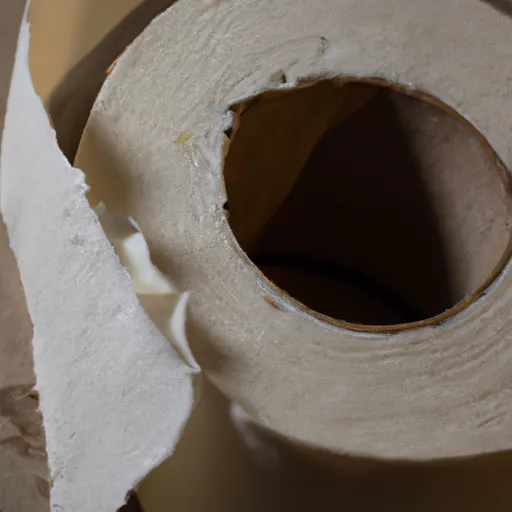 "Vintage roll of toilet paper with visible splinters"