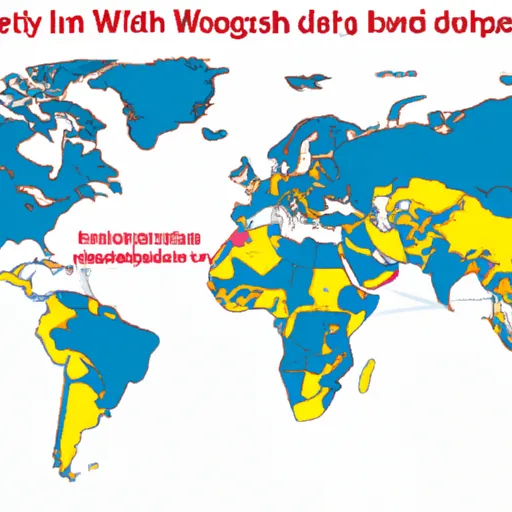 "A world map highlighting the least obese country in the world"