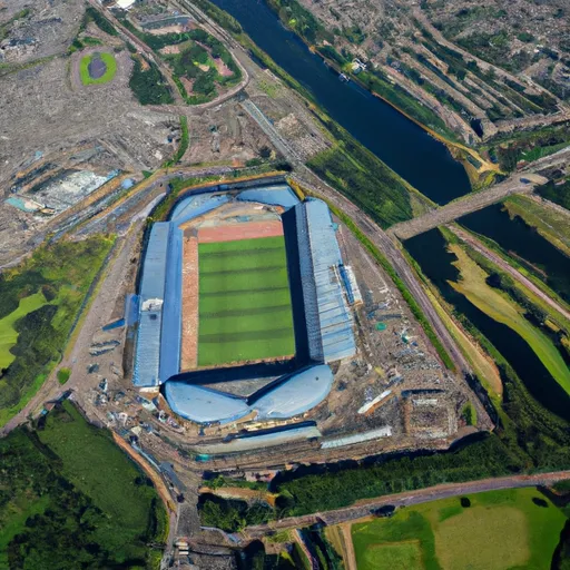 "Aerial view of Murrayfield Stadium in Edinburgh"