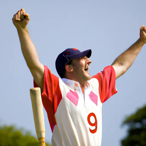 "Cricket player in England jersey celebrating a match winning performance"