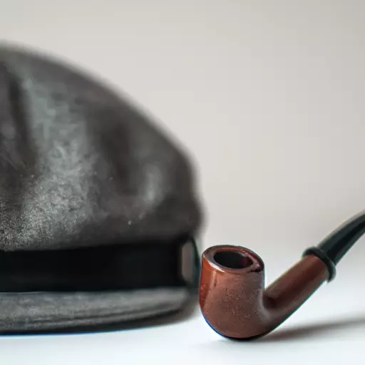 A picture of a deerstalker hat and a pipe