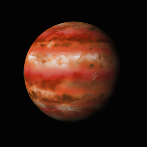 A picture of a red planet in space