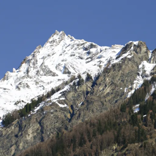 A picture of a snow-covered mountain peak