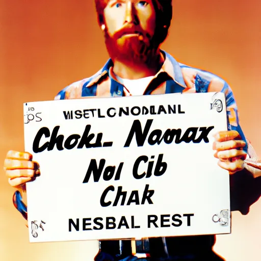 "Chuck Norris holding a placard with his real first name"