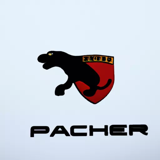 A picture of the Porsche logo with the animal obscured