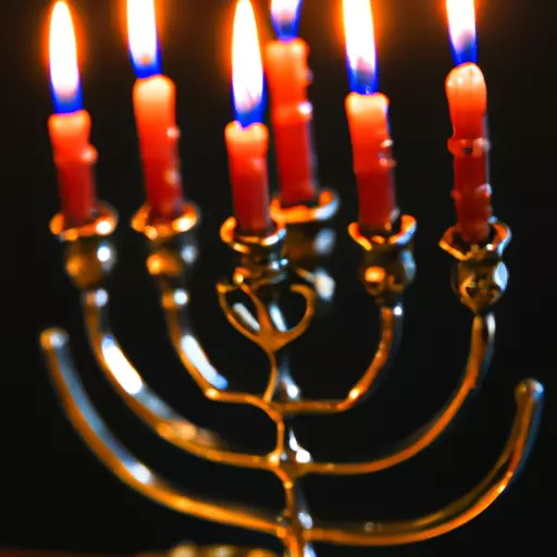 A picture of a Jewish menorah