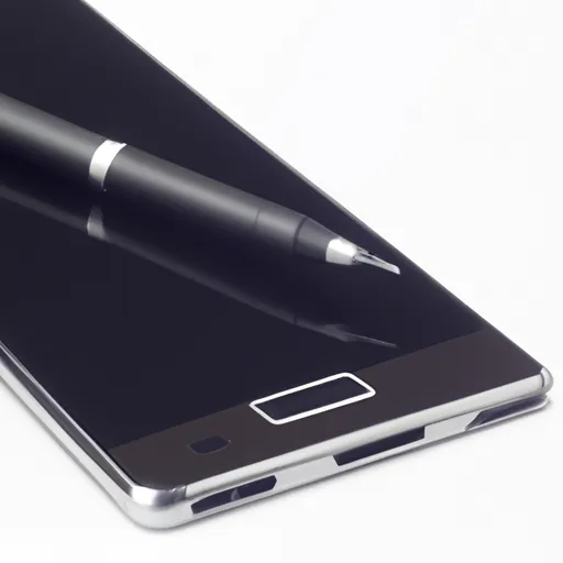 "Samsung smartphone with a stylus pen"