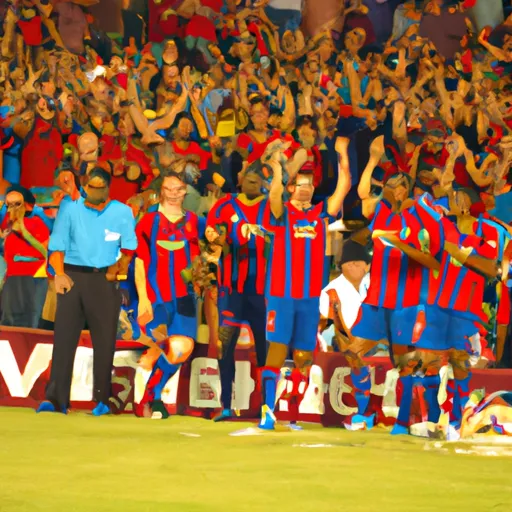 "Arsenal football team celebrating their victory over Barcelona in a pre-season friendly match"