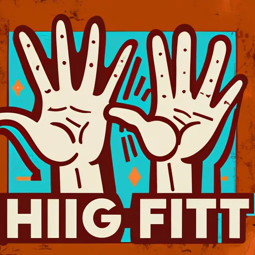 "Retro style illustration of the high five origin set in 1977"